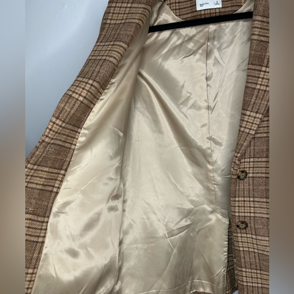 Abercrombie & Fitch Heavyweight Plaid Wool-Blend Blazer Coat Size small - Picture 8 of 11